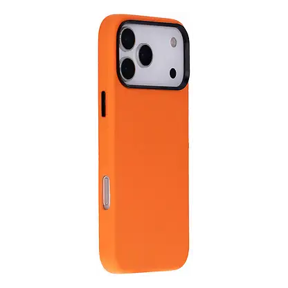 BLOOMINBAG Mono Pebble Orange Apple iPhone 17 Pro 6.3" Uyumlu Hakiki Deri MagSafe Telefon Kılıfı Turuncu