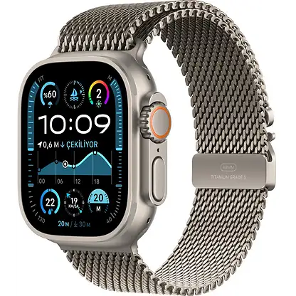 APPLE Watch Ultra 2 GPS + Cellular Titanyum Kasa ve Natürel Titanyum Milano Loop Akıllı Saat Natural Titanium
