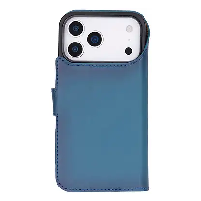 BLOOMINBAG BloomCase Apple iPhone 17 Pro Max (6.9") Uyumlu Ayrılabilir Hakiki Deri Cüzdanlı Telefon Kılıfı Midnight Marine