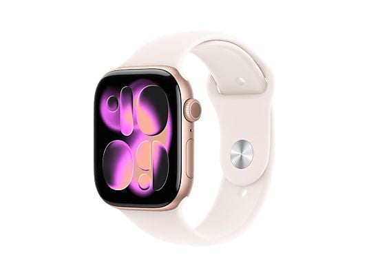 APPLE MEU04TU/A Watch Series 11 GPS 42mm Rose Altın Alüminyum Kasa ve Light Blush Spor Kordon - S/M APPLE Ürün no. 1249337 4.6  (18 Yorumlar)