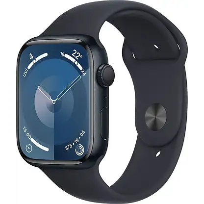 APPLE Watch Series 9 GPS + Cellular MRMV3TU/A   Paslanmaz Çelik Kasa ve Spor Kordon - S/M Akıllı Saat Siyah