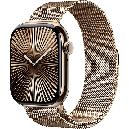 APPLE Watch Series 10 GPS + Cellular Titanium Case with Milanese Loop Akıllı Saat Altın